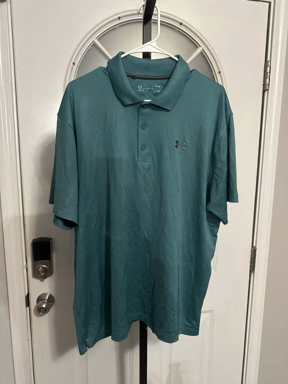Under Armour HeatGear Loose Performance Polo Shirt Teal Size Large #384
